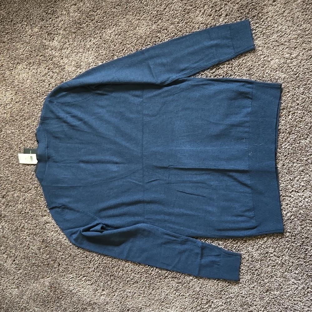 NEW Ann Taylor Navy Blue Black Ribbon Cardigan S - Picture 5 of 6